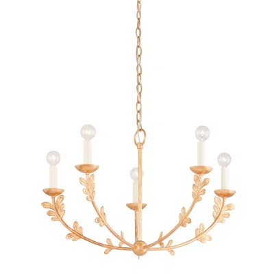Troy Lighting Florian 28" Wide Gold And Leaf Candelabra Chandelier