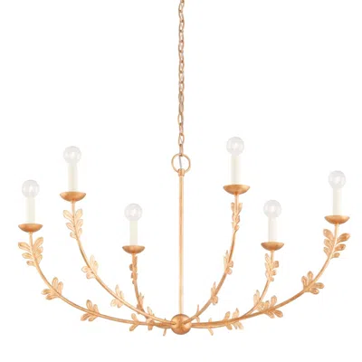 Troy Lighting Florian 40" Wide Gold And Leaf Candelabra Chandelier