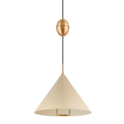 Troy Lighting Fontana 18" Wide Patina Brass Modern Cone Pendant