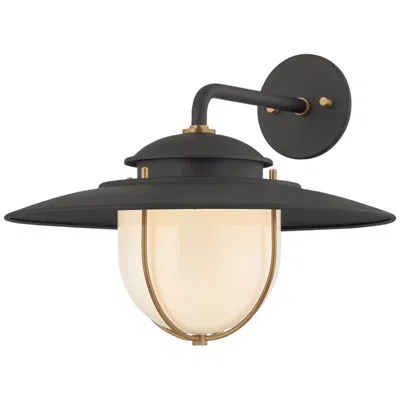 Troy Lighting Greentree Wall Sconce Patina Brass/ceramic Dappled Lapis In Black