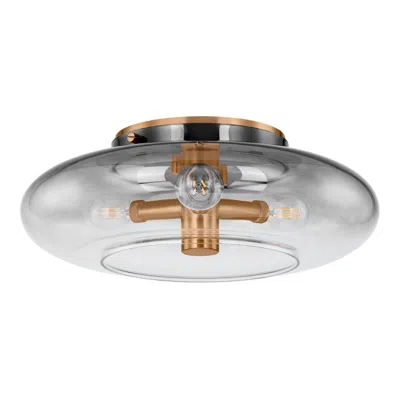 Troy Lighting Gunner 15 In 3 Lt Flush Mount Patina Brass