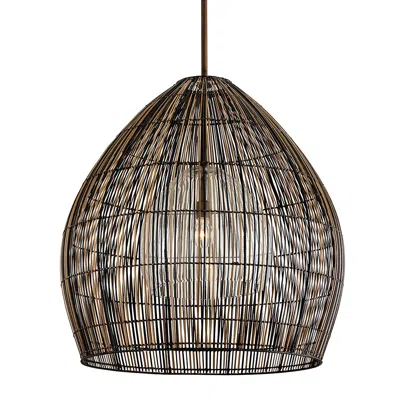 Troy Lighting Holden 35" Wide Bronze Woven Dome Pendant Light