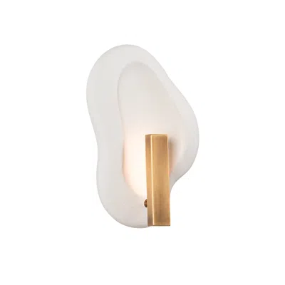 Troy Lighting Jura Wall Sconce 10" In Patina Brass And Ceramic Rustic