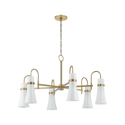 Troy Lighting Maple 38 In 6 Lt Chandelier Patina Brass