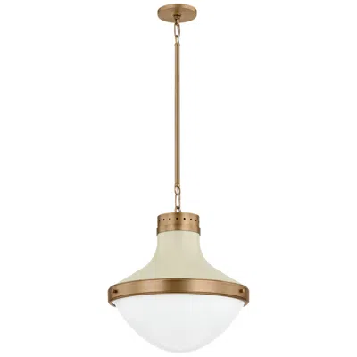 Troy Lighting Maxton 17.75 In 1 Lt Pendant Patina Brass And Soft Sand