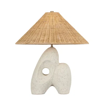 Troy Lighting Nairn Table Lamp 22" In Patina Brass And Ceramic Rustic