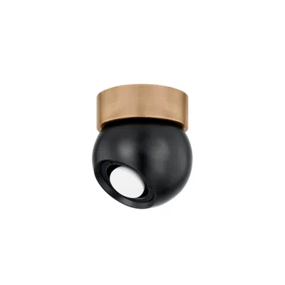 Troy Lighting Odin 5.5 In 1 Lt Flush Mount Patina Brass/soft Black