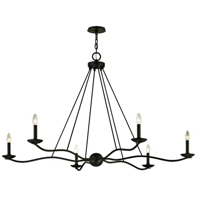 Troy Lighting Sawyer 53 1/2" Wide Iron 6-light Candelabra Chandelier
