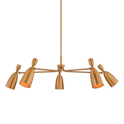 Troy Lighting Spade Chandelier 49.25" In Patina Brass