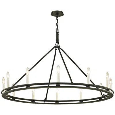 Troy Lighting Sutton 44" Wide Black 12-light Wagon Wheel Chandelier