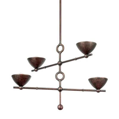 Troy Lighting Vishal Chandelier 38" In Black Patina Gold