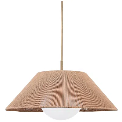 Troy Lisbon 29" Wide Patina Brass Pendant Light