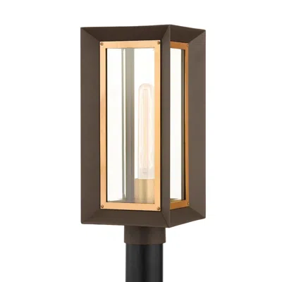 Troy Lowry 17" High Textured Bronze Outdoor Post Light