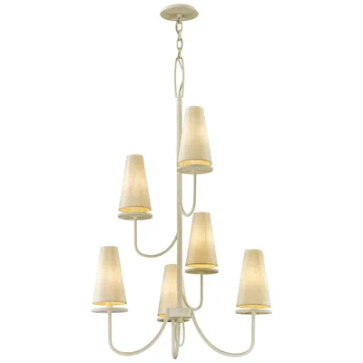 Troy Marcel 28" Wide Gesso White 6-light Chandelier