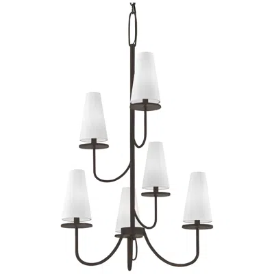 Troy Marcel 28" Wide Textured Bronze 6-light Chandelier