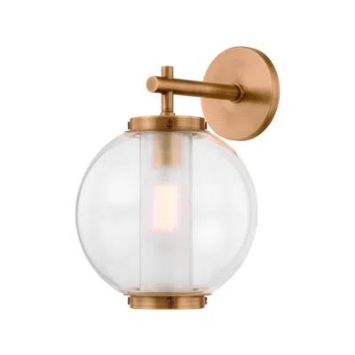 Troy Marco 14" High Patina Brass Clear Glass Outdoor Wall Light
