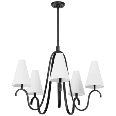 Troy Melor 81" Steel 5 Lt Chandelier