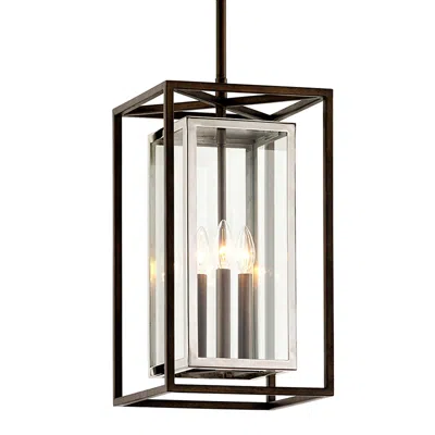 Troy Morgan 27 3/4" High Bronze And Stainless Steel Outdoor Hanging Light