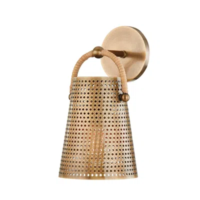 Troy Nile 12 1/4" High Patina Brass Wall Sconce In Gold