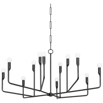 Troy Norman 42" Wide Forged Iron 12-light Chandelier