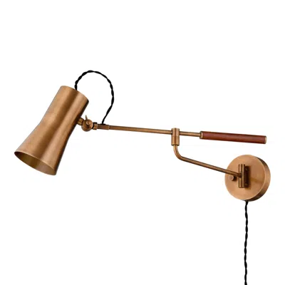 Troy Novel Patina Brass Plug-in Swing Arm Wall Lamp