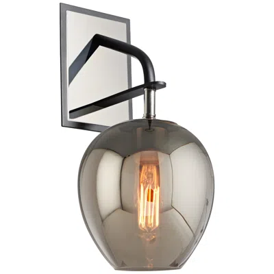 Troy Odyssey 15 3/4" High Carbide Black Smoke Glass Wall Sconce