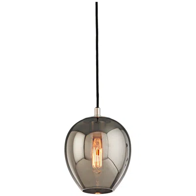 Troy Odyssey 7" Wide Black And Smoked Glass Mini Pendant In Gray