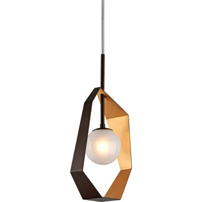 Troy Origami 11 1/2" Wide Bronze Led Mini Pendant