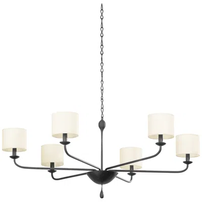 Troy Osmond 74" Steel 6 Lt Chandelier