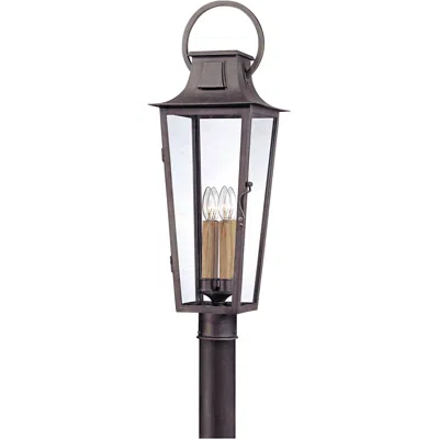 Troy Parisian Square 30" High Aged Pewter Outdoor Post Light In Gold
