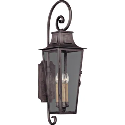 Troy Parisian Square 34 1/2" High Aged Pewter Outdoor Wall Light
