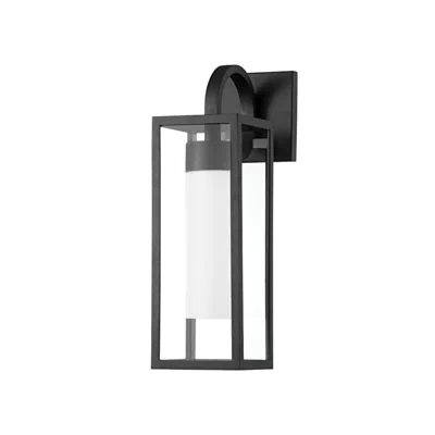 Troy Pax 16 1/2" High Textured Black Outdoor Wall Light
