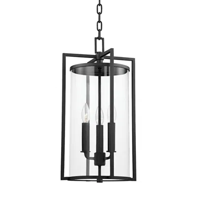 Troy Percy 20 1/4" High Textured Black Outdoor Hanging Light