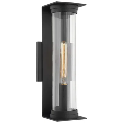 Troy Presley 18" High Textured Black Outdoor Wall Light