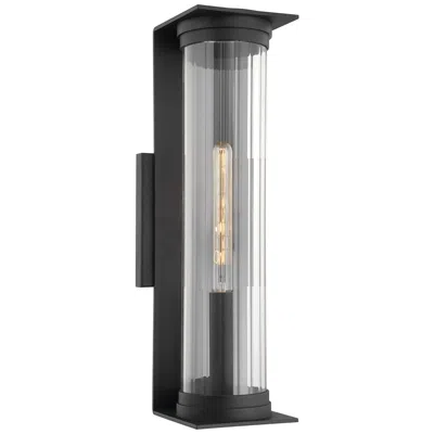Troy Presley 22" High Textured Black Outdoor Wall Light