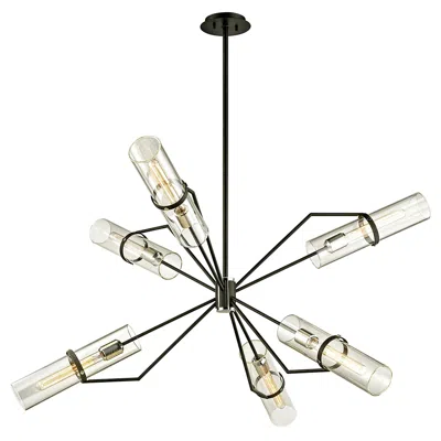 Troy Raef 50" Wide Textured Black 6-light Chandelier