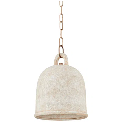 Troy Relic 12 1/4"w Patina Brass And White Ceramic Pendant Light