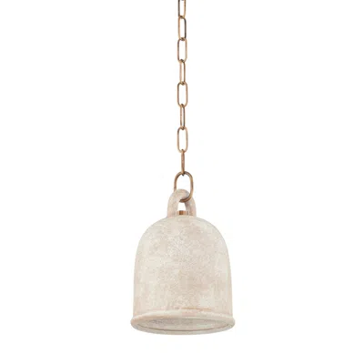 Troy Relic 8 1/4"w Patina Brass And White Ceramic Mini Pendant