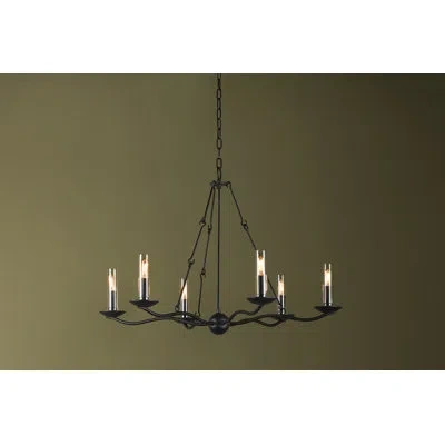 Troy Sawyer 6 - Light Steel Dimmable Chandelier In Black