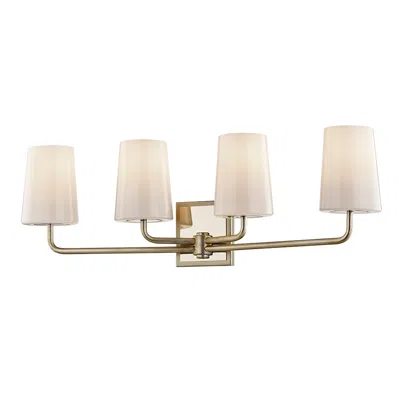 Troy Simone 28 1/2"w Silver Leaf And Nickel 4-light Bath Light