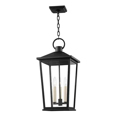 Troy Soren 23 1/2" High Textured Black Outdoor Hanging Light