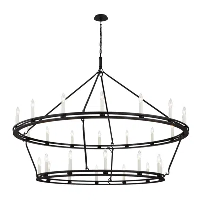 Troy Sutton 52 1/4"w Textured Black 28-light 2-tier Chandelier
