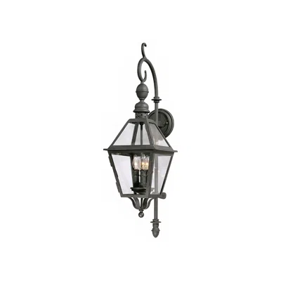 Troy Townsend 33" High Textured Black Large Outdoor Wall Lantern
