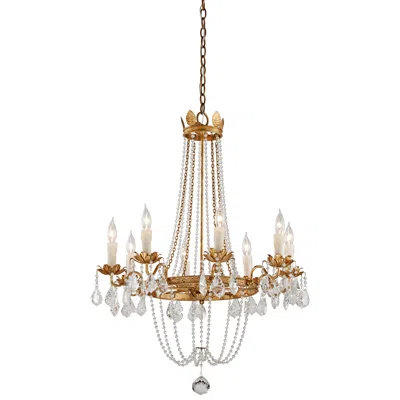 Troy Viola 27 1/2" Wide Distressed Gold Leaf Chandelier