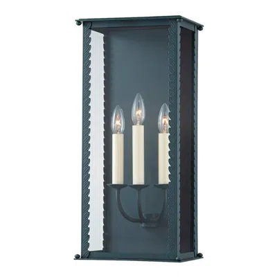 Troy Zuma 21 1/4" High Verdigris Outdoor Wall Light In Blue