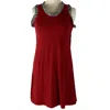 Tru Colors Maggie Dress In Red/houndstooth In Multi