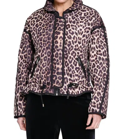 Tru Luxe Animal Print Quilted Jacket In Leopard