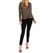 Tru Luxe Draped Front Printed Top In Leopard In Multi