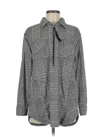 Pre-owned Tru Luxe Jeans Long Sleeve Blouse In Gray