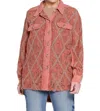 Tru Luxe Lace Patch Top In Rust In Pink